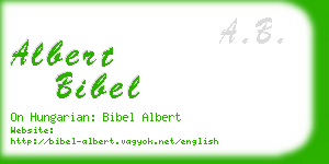 albert bibel business card